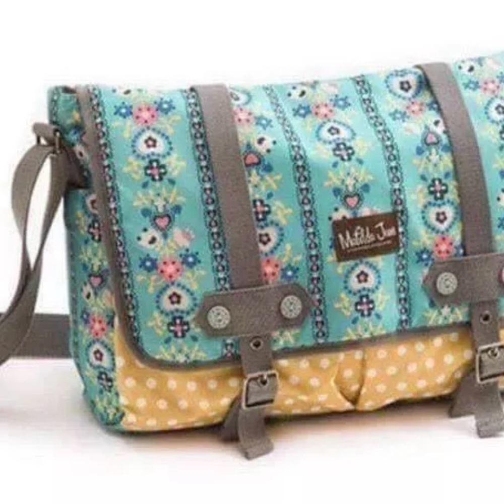 Matilda Jane Blue and Yellow Crossbody Bag with Vintage Charm - new in bag!